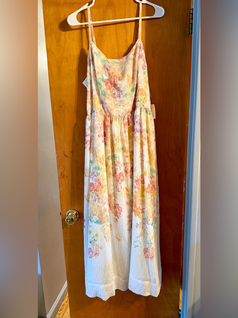 Gorgeous CeCe Cream Maxi Dress with Pastel Floral Print
